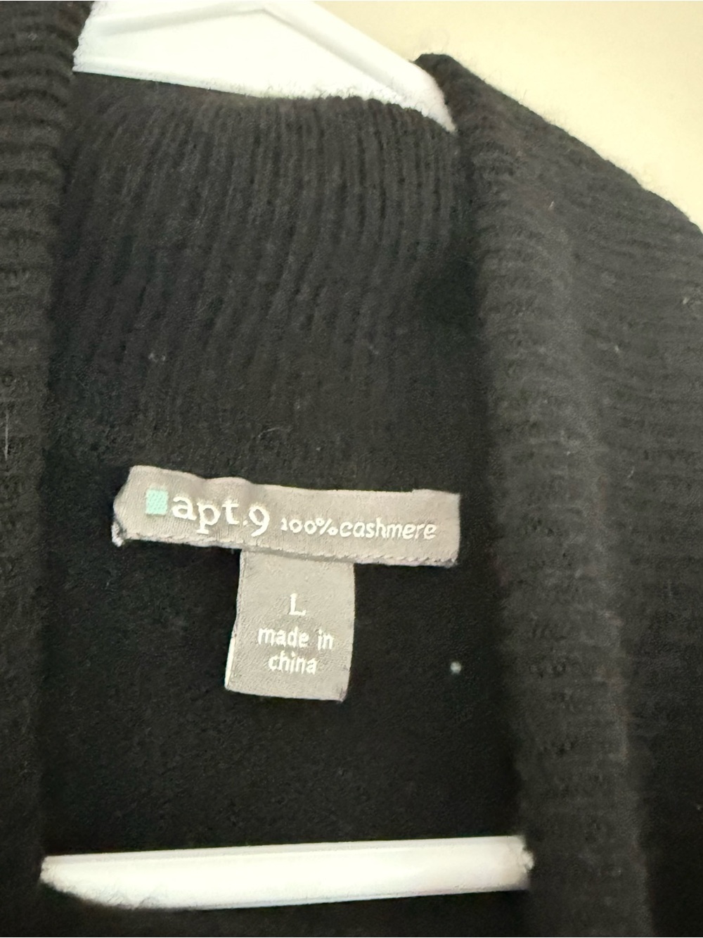 Apt. 9 100% Cashmere Black Turtleneck Sweater Women’s Size Large - Picture 5 of 5